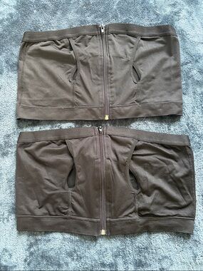 Black Zip-Front Bandeau Pumping bras (Set of 2)